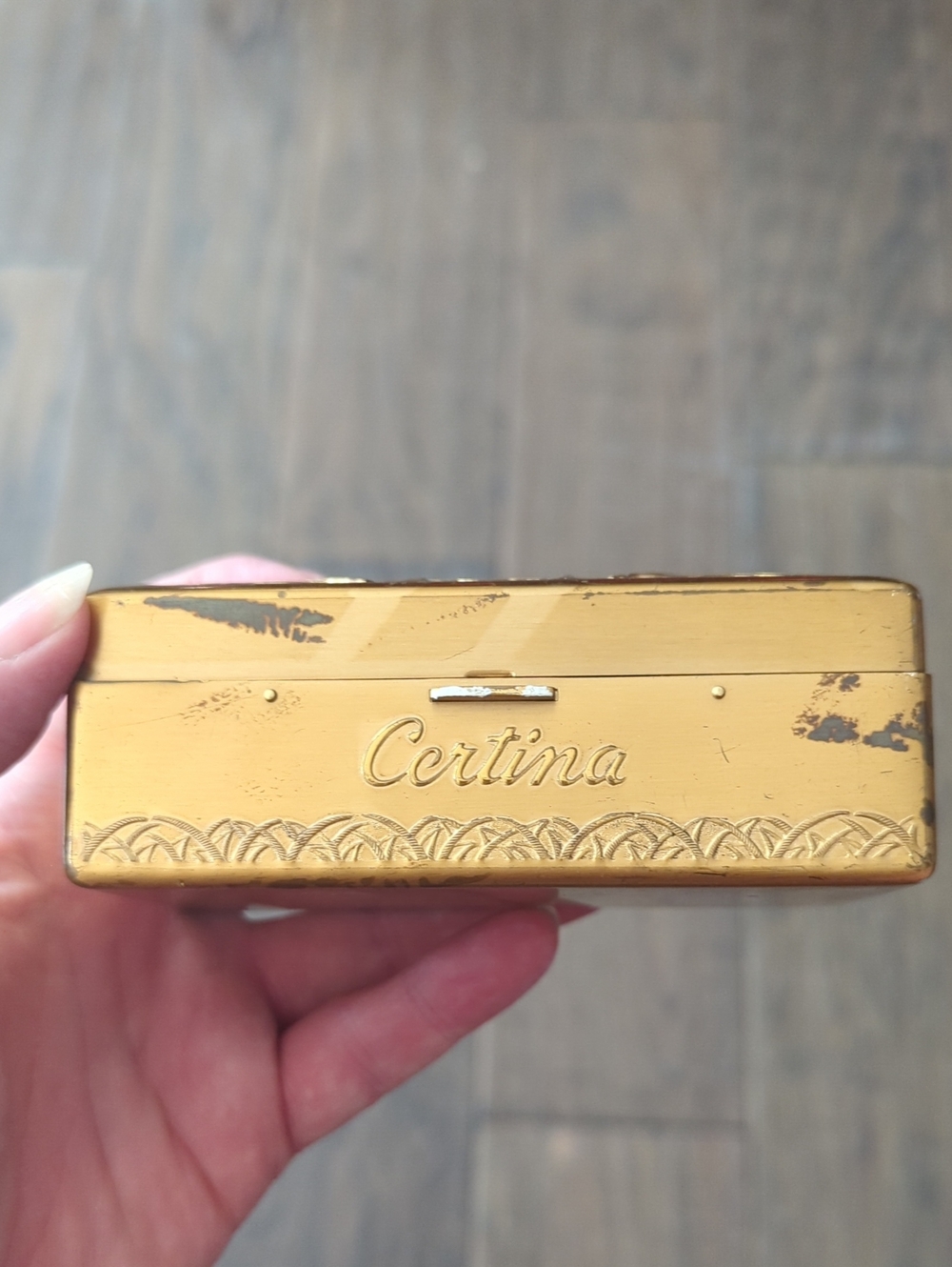 Vintage 1951 CERTINA EA Watch Box Art Deco Style Brass - Picture 3 of 9
